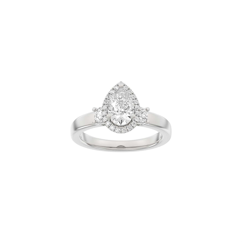 Siersbøl Luxury Halo Dråbe ring 14kt hvidguld m. lab-grown diamanter 1,45ct