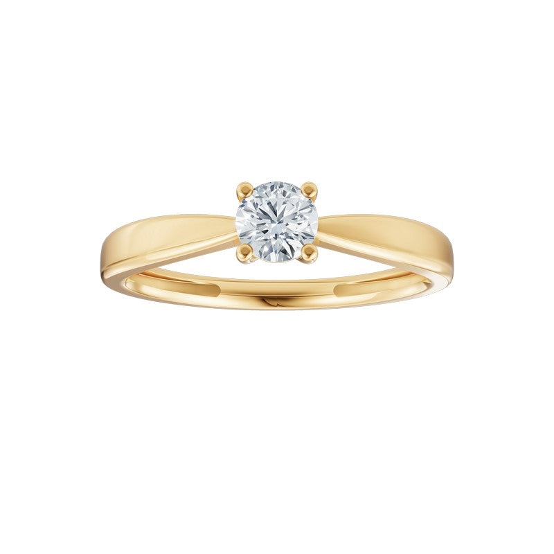 Siersbøl Luxury ring i 14 karat guld med lab-grown diamant – detalje af fatning