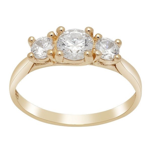 Siersbøl ring i 8 karat guld med tre zirkonia