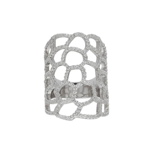 JoanliNor bred sølvring med zirkonia