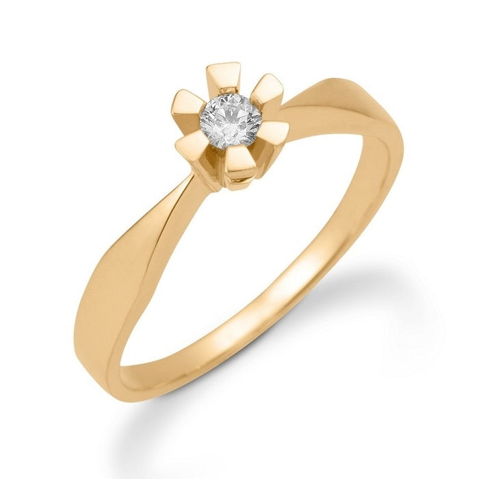 Eternity diamantring fra Aagaard i 14 karat guld med rund brillantsleben diamant i 6-grabber fatning.