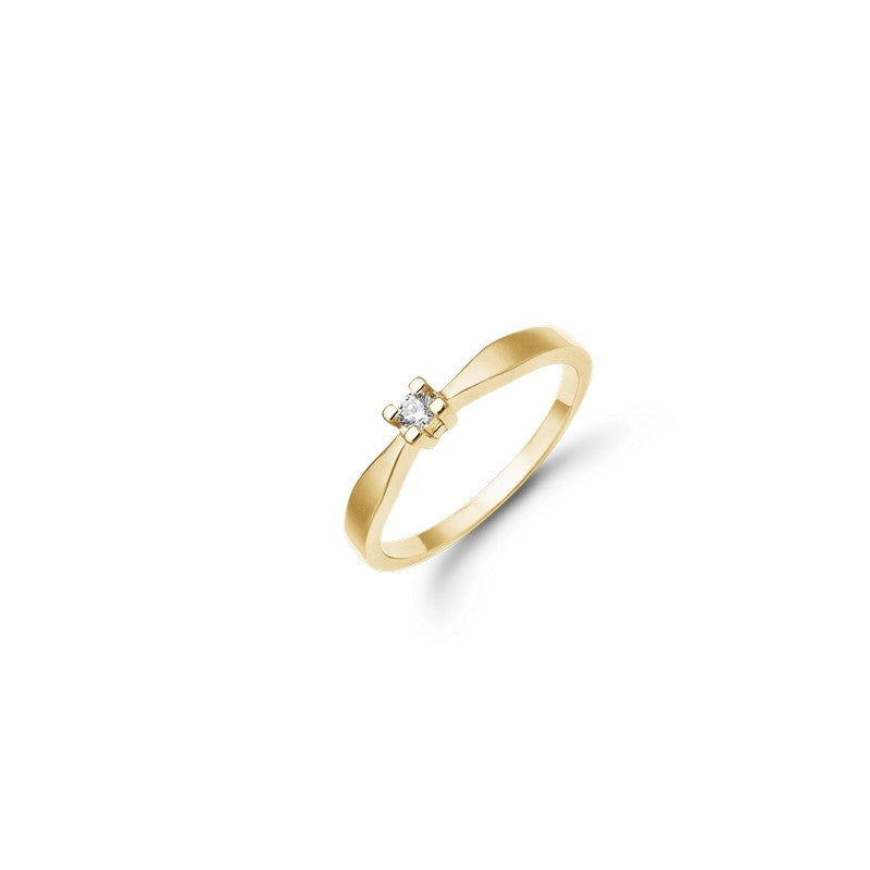 Aagaard Eternity diamantring i 14 kt guld med brillant – liggende på flade