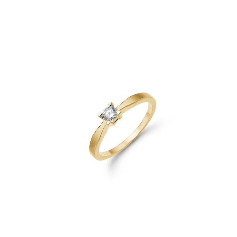 Aagaard Eternity diamantring i 14 kt guld med brillant – nærbillede af fatning