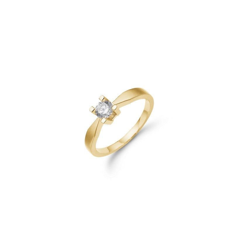 Aagaard Eternity diamantring i 14 karat guld med brillant – nærbillede af fatning