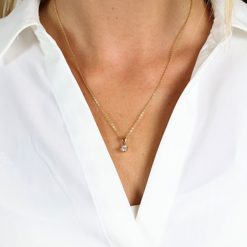 Mary diamantvedhæng fra Aagaard i 14 karat guld med lab-grown diamant 0,25–0,75 ct