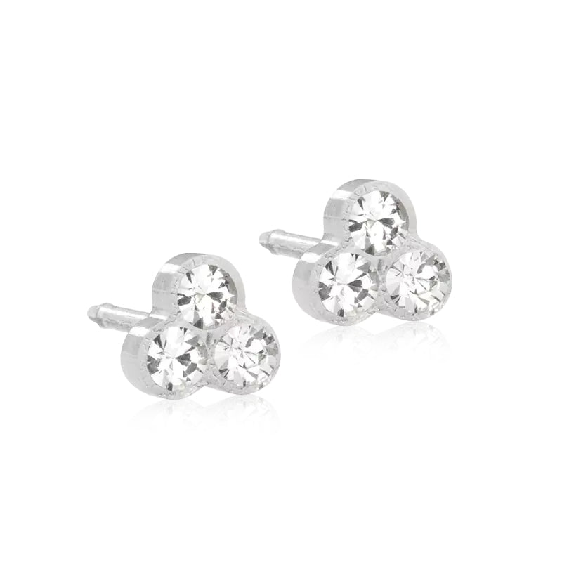 Blomdahl Clover ørestikker i medicinsk plast med krystaller 6 mm