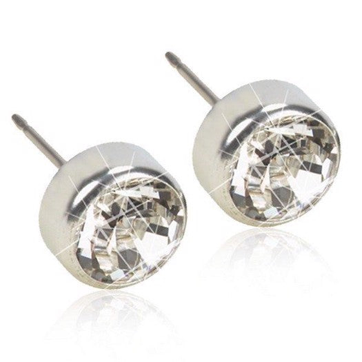 Blomdahl øreringe i sølv titanium med zirkonia Ø3–6 mm