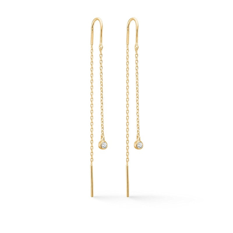 Mads Z Endless Allure kædeøreringe i 14 karat guld med 0,08 ct diamanter, 35 mm fra Gold Label-kollektionen.