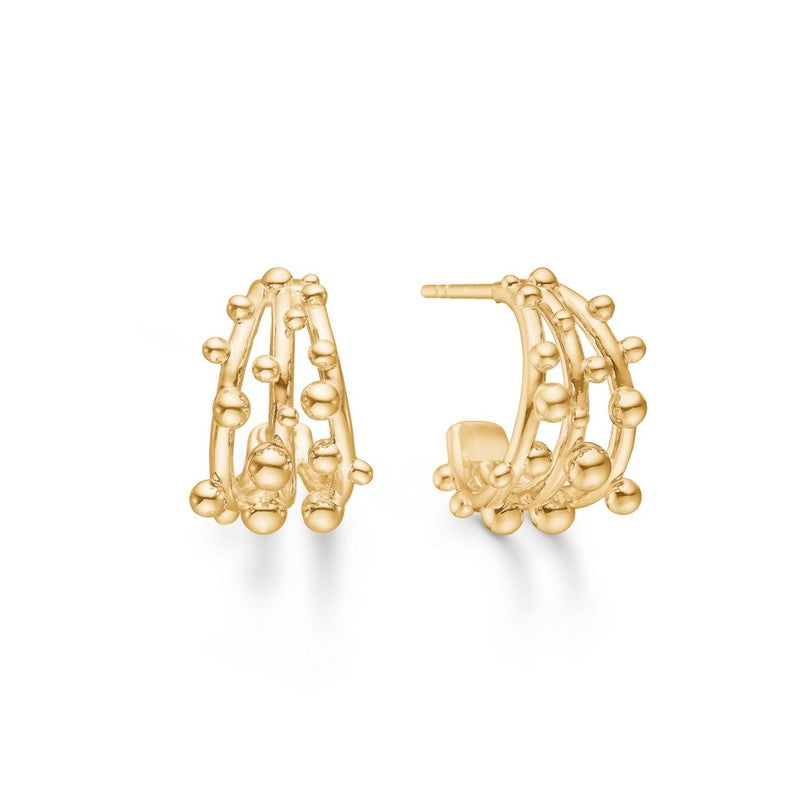 Bubbles halvcreoler i 14 kt guld fra Mads Z