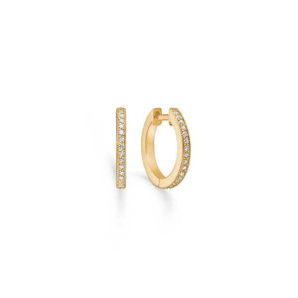 Poetry Hoop creoler i 14 kt guld med 0,16 ct diamanter – Mads Z