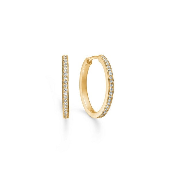 Poetry hoops øreringe i 14 kt guld med diamanter 0,24 ct – Mads Z