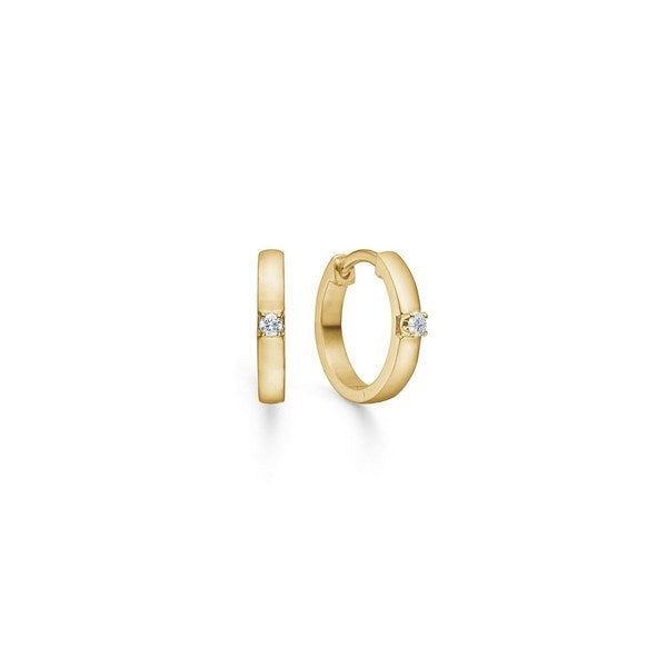 Crown Alliance creoler fra Mads Z i 14 kt guld med diamanter (2 x 0,02 ct)