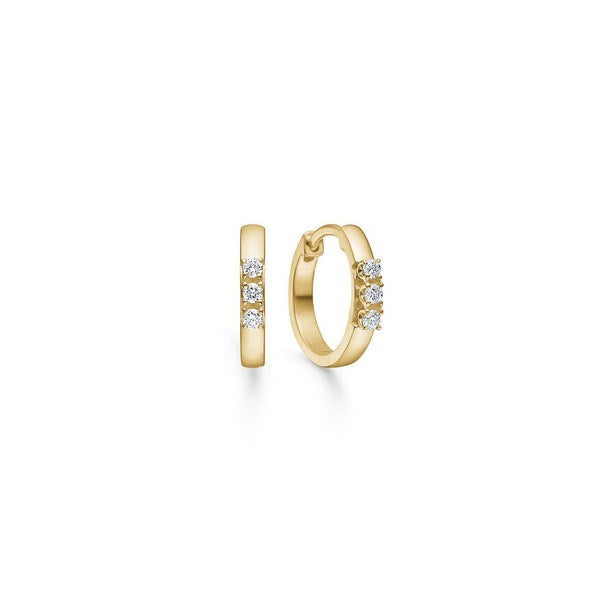 Alliance creoler fra Mads Z Gold Label i 14 kt guld med 6 diamanter (0,12 ct).