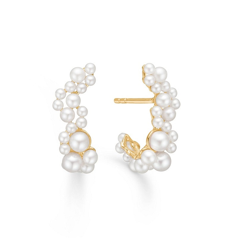 Lulu øreringe fra Mads Z i 14 kt guld med kulturperler