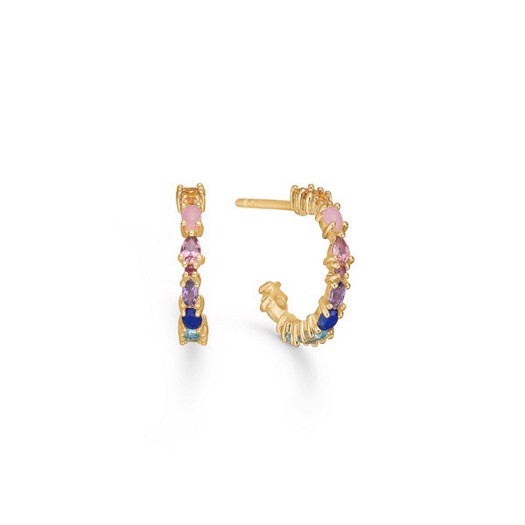 Circus øreringe fra Mads Z i 14 kt guld med farvede ædelsten