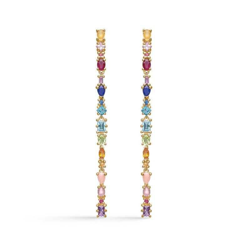 Circus øreringe fra Mads Z i 14 kt guld med ægte farvede sten