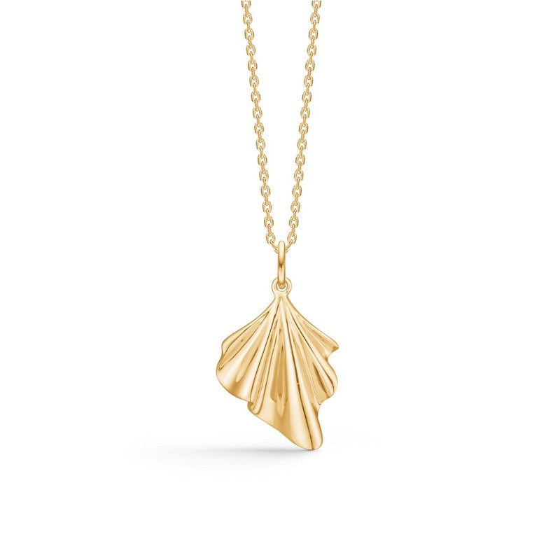 Velvet vedhæng i 14 karat guld fra Mads Z med forgyldt sølvkæde 40–45 cm