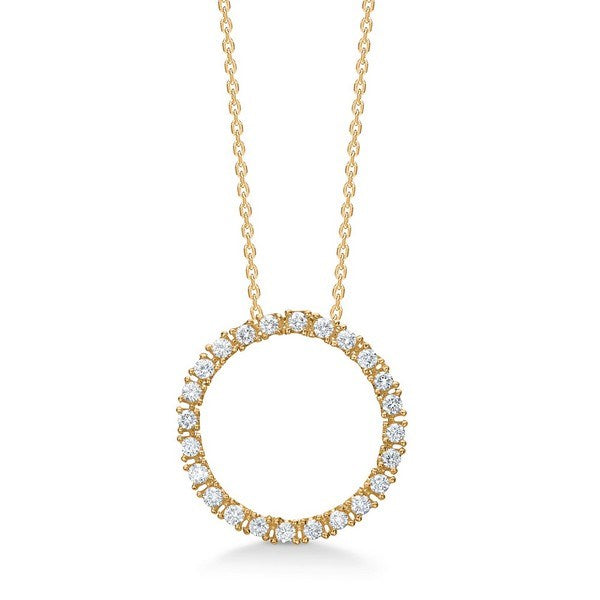 Halo vedhæng i 14 kt guld med 0,48 ct diamanter fra Mads Z inkl. kæde
