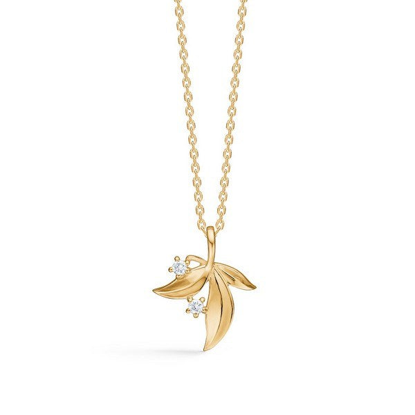 Olive Love vedhæng i 14 kt guld med diamanter 0,05 ct – Mads Z inkl. kæde 40–45 cm