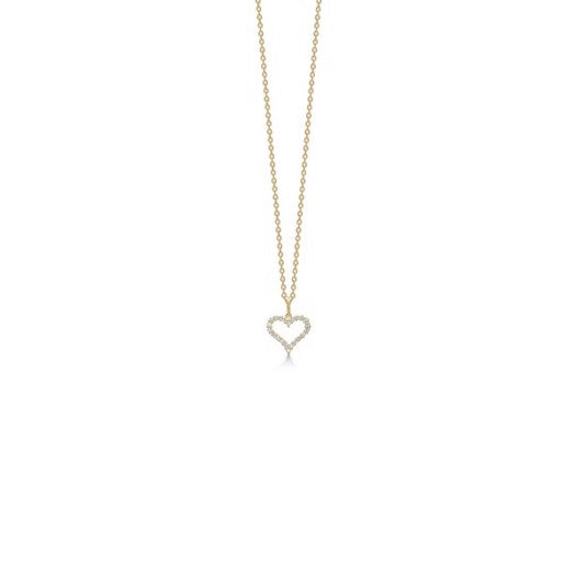 Tender Heart hjertevedhæng i 14 kt guld med 0,20 ct diamanter fra Mads Z Gold Label.