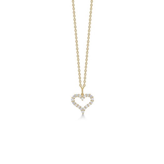 Tender Heart vedhæng i 14 kt guld med 0,36 ct diamanter i hjerteform fra Mads Z Gold Label.