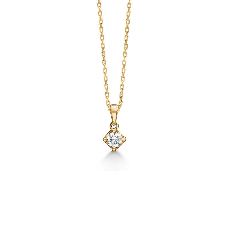 Crown vedhæng i 14 kt guld med diamant (0,04–0,50 ct) fra Mads Z
