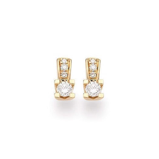 Kleopatra Queen ørestikker i 14 kt guld med diamanter 0,13–0,23 ct