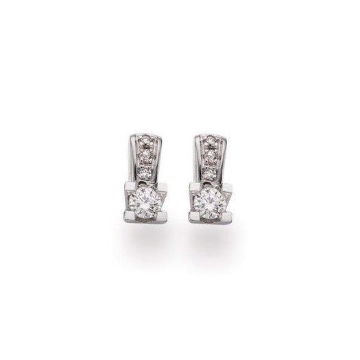 Kleopatra Queen ørestikker i 14 kt hvidguld med diamanter (0,13–0,23 ct)