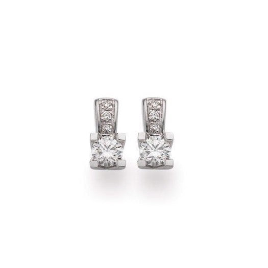Kleopatra Queen ørestikker i 14 kt hvidguld med diamanter (0,13–0,23 ct)