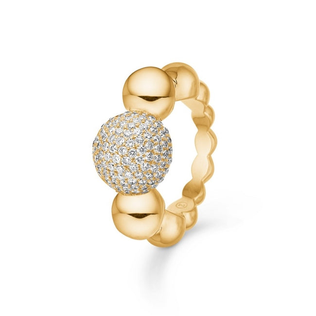 Biggest Diamond Ball ring fra Mads Z i 14 kt guld med kugleformet diamantbesætning på 1,24 ct.
