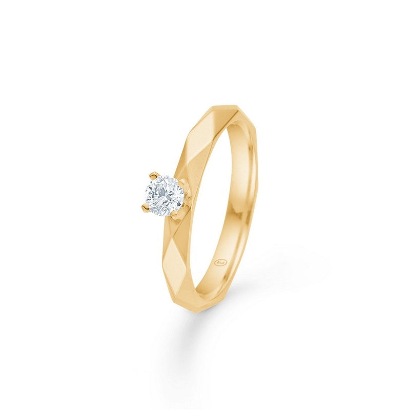 Romeo & Juliet diamantring i 14 kt guld med 0,20 ct diamant fra Mads Z