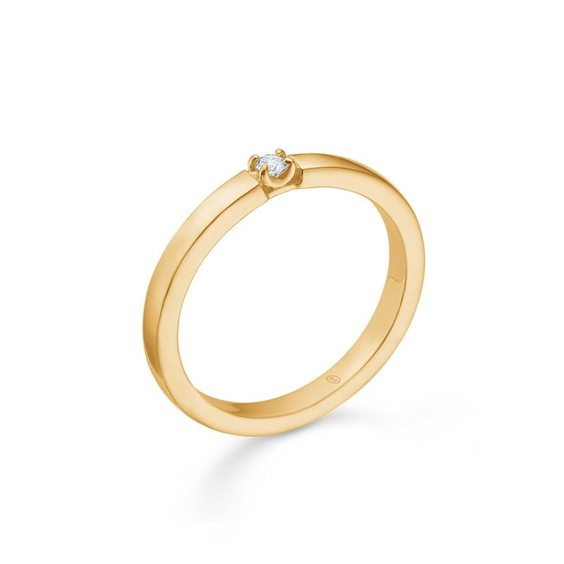 CROWN Mads Z alliancering i 14 karat guld med 0,04 ct diamant fra CROWN-serien.