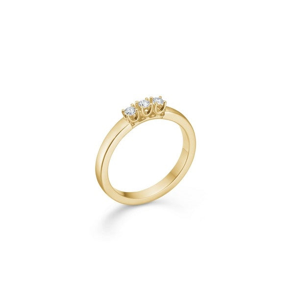 Mads Z CROWN alliancering i 14 karat guld med 3 diamanter i alt 0,12 ct.
