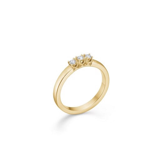 Mads Z crown alliancering i 14 karat guld med 3 diamanter i alt 0,12 ct