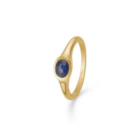 Cabochon ring i 14 karat guld med safir fra Mads Z