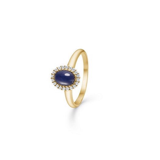 Royal Sapphire ring i 14 karat guld med safir og diamanter fra Mads Z