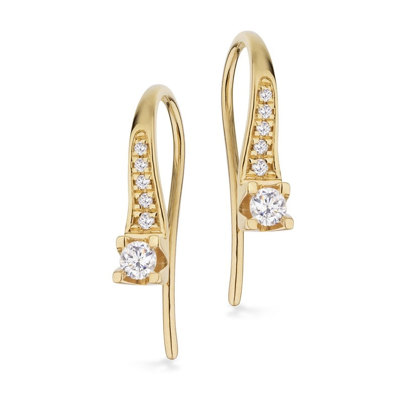 Kleopatra Queen øreringe i 14 kt guld med diamanter 0,15–0,25 ct