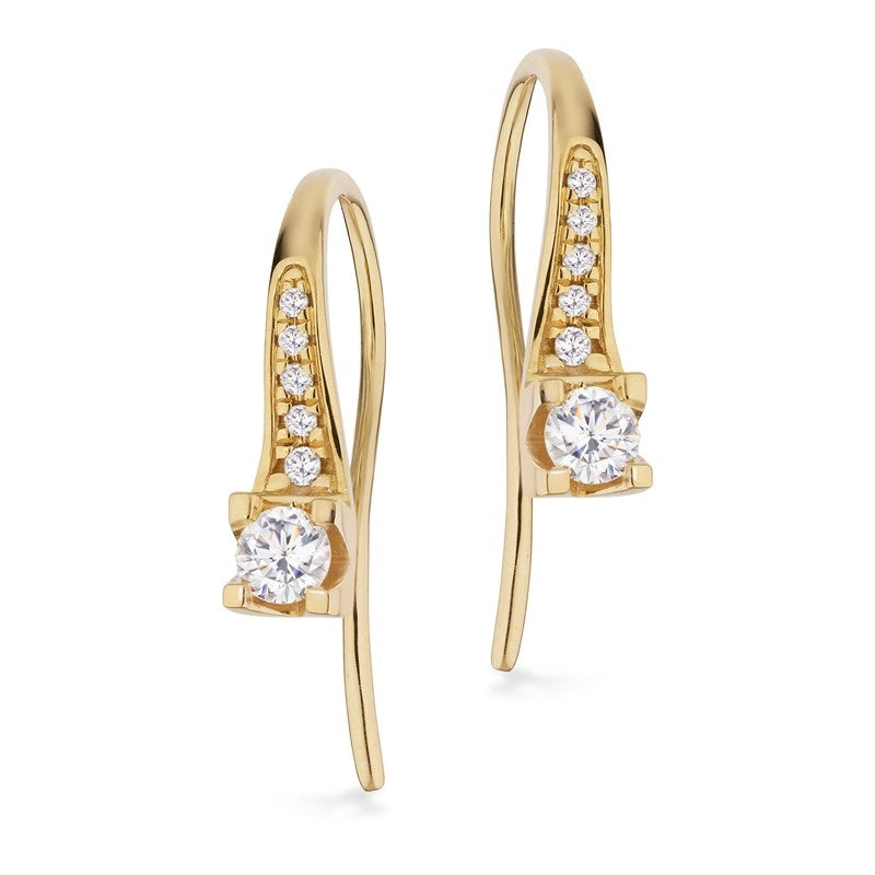 Kleopatra Queen øreringe i 14 kt guld med diamanter 0,15–0,25 ct