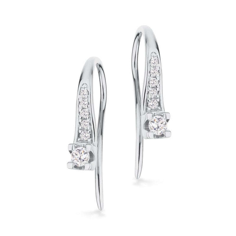 Kleopatra Queen øreringe i 14 kt hvidguld med diamanter 0,15–0,25 ct