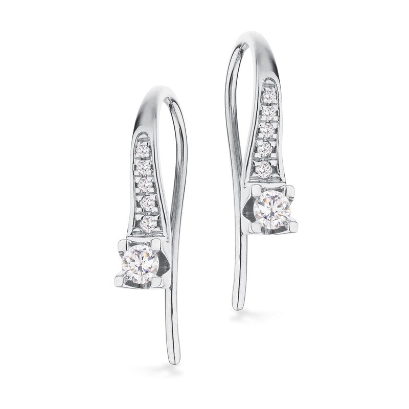 Kleopatra Queen øreringe i 14 kt hvidguld med diamanter 0,15–0,25 ct