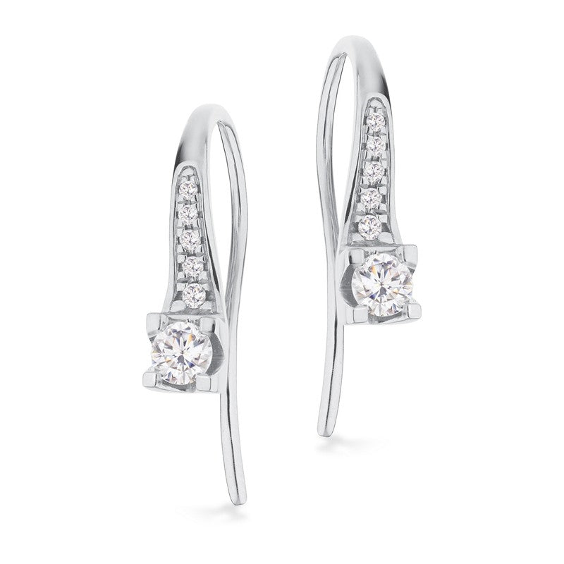 Kleopatra Queen øreringe i 14 kt hvidguld med diamanter 0,15–0,25 ct