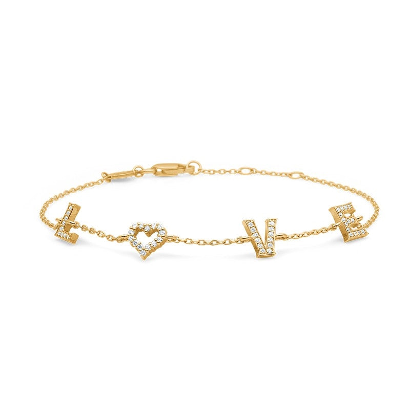 Mads Z Tender Love armbånd i 14 karat guld med diamanter 0,14 ct W/SI fra Gold Label kollektionen.