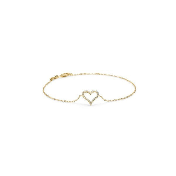 Tender Heart armbånd i 14 kt guld med 0,12 ct diamanter – Mads Z (16–18 cm)