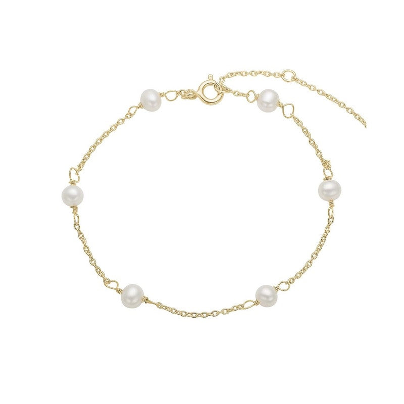 Aagaard armbånd i 8 karat guld med ferskvandsperler i rund form.