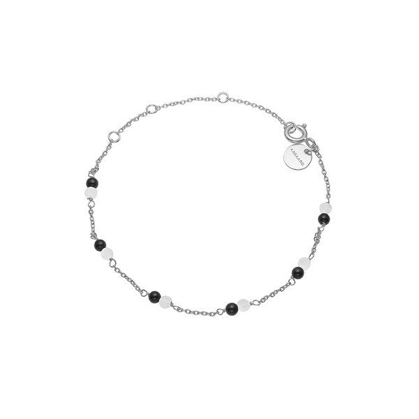 Aagaard armbånd i sølv med sort onyx og grøn amazonit