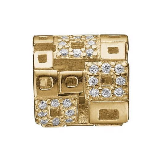 STORY by Kranz & Ziegler charm i forgyldt sølv med hvide zirkonia