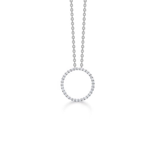 Diamond Halo vedhæng i 14 kt hvidguld med 0,20 ct diamanter fra Mads Z