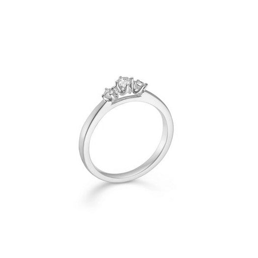 Mads Z crown trinity ring i 14 karat hvidguld med 0,17 ct diamanter