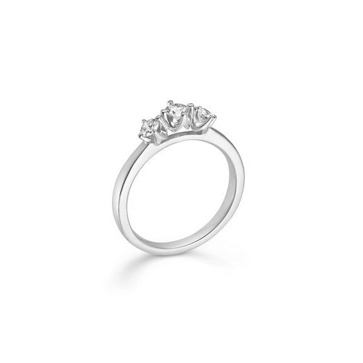 Mads Z crown trinity ring i 14 karat hvidguld med 0,17 ct diamanter