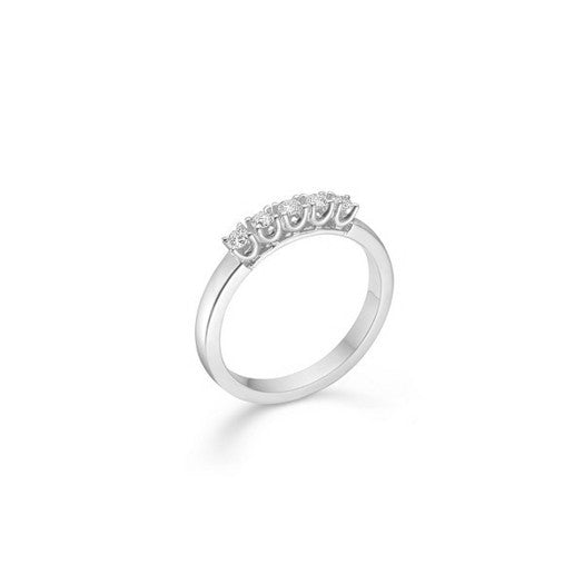 Klassiske Crown allianceringe i 14 karat hvidguld med 0,20 ct diamanter fra Mads Z